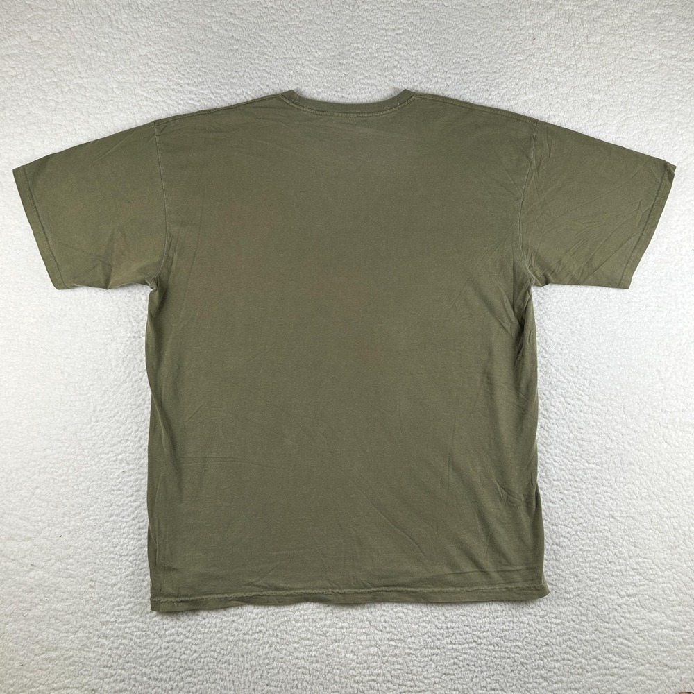Stussy Shirt Mens 2XL Green Solid Basic Cotton Crewneck T-Shirt Streetwear - Picture 7 of 10